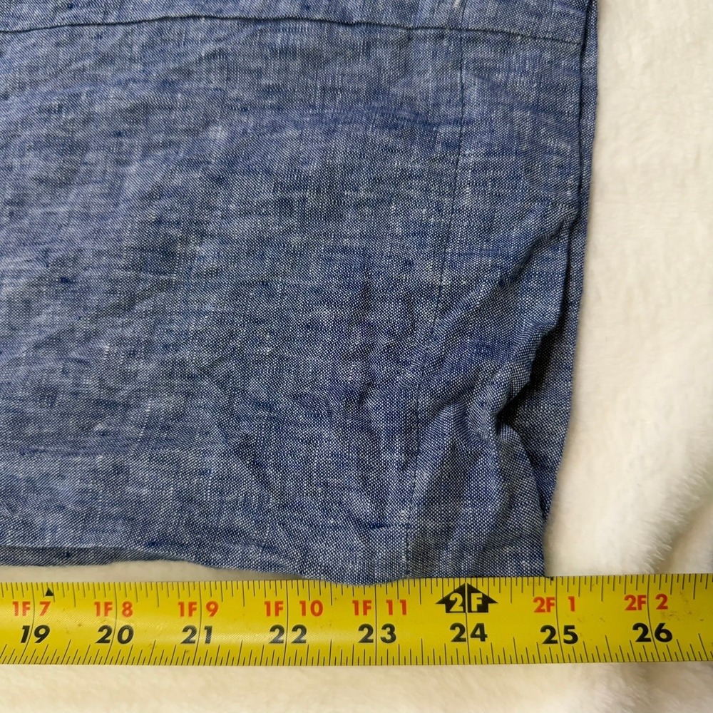 Boden Jumpsuit Women's 8 Tall Catriona Linen Blue Chambray Tie Belt Missing - Picture 7 of 15